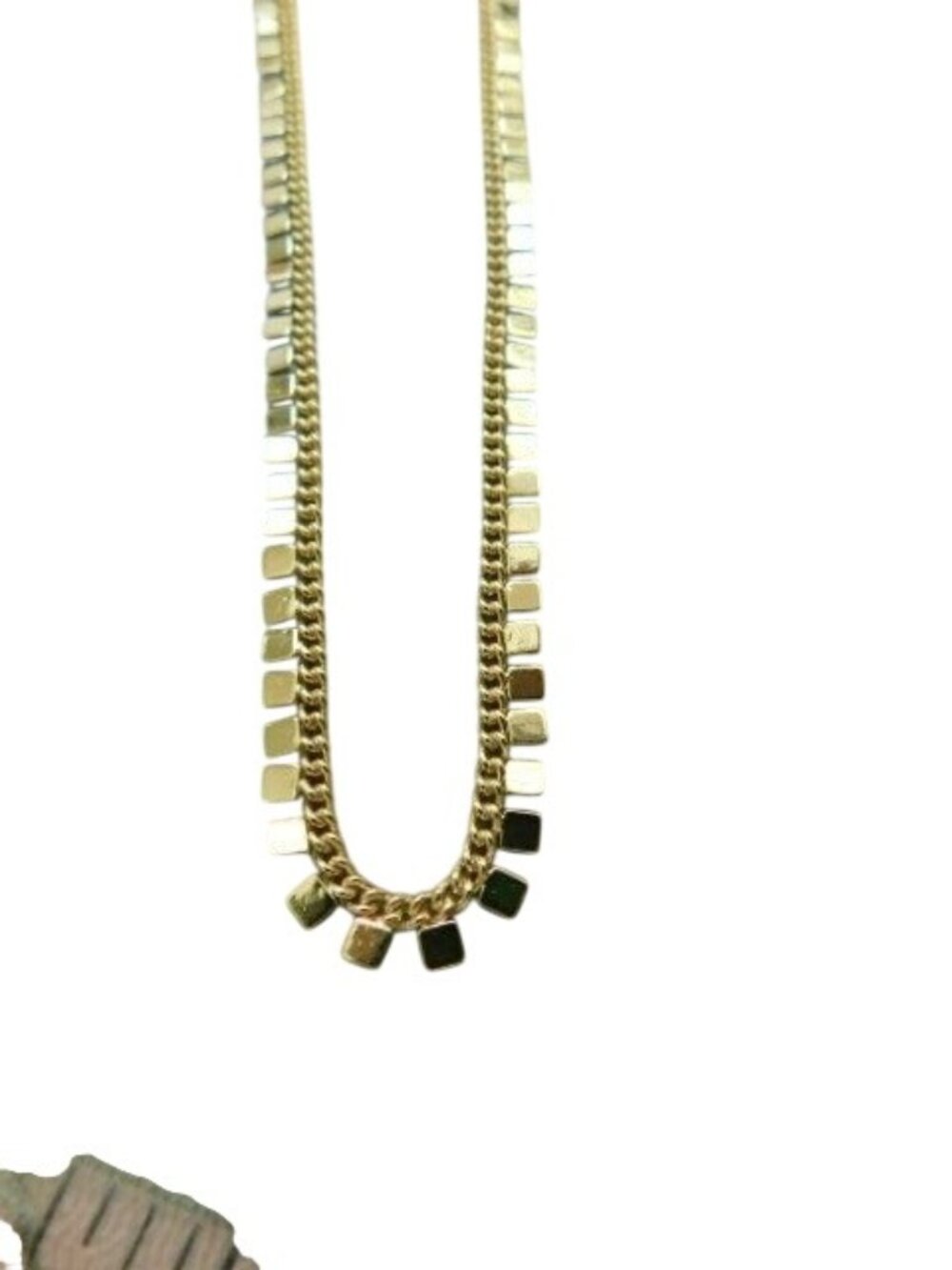 Lucky Brand Gold Metal Square Chainlink Necklace NWT - Picture 2 of 2